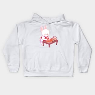 Bunny making gingerbread cookies Kids Hoodie